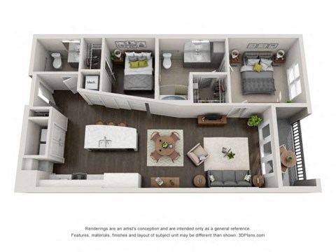 A6 Floor Plan at Marq on Main, Lisle, IL